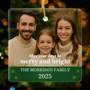 Family Photo Customizable Ceramic Ornament