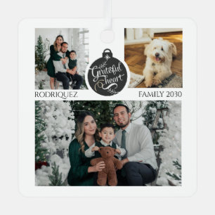 Family Photo Dog Christmas Keepsake Metal Ornament