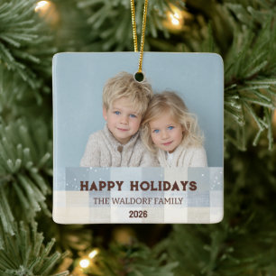Family Photo Elegant Christmas Ornament