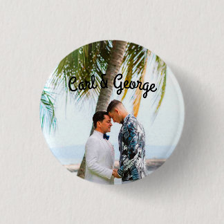Family photo, gay couple, husbands, custom 1 inch round button