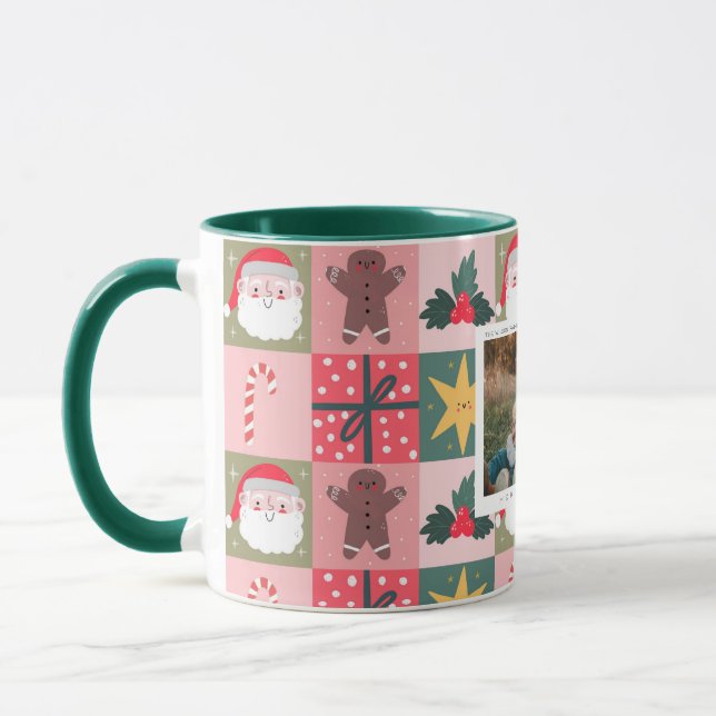 Family Photo gift  Coloured Noel Christmas Mug (Left)