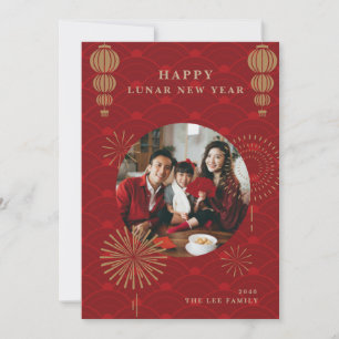 Family Photo Greeting Lunar Chinese New Year Card