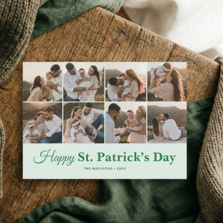 Family Photo Happy St Patricks Day Holiday Card