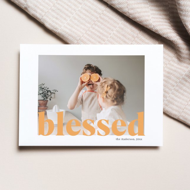 Family Photo | Happy Thanksgiving Blessed Postcard (Creator Uploaded)