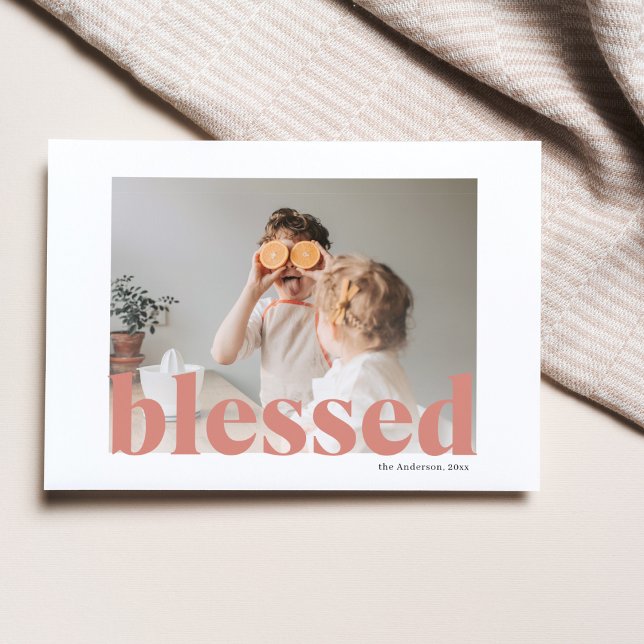 Family Photo | Happy Thanksgiving Blessed Postcard (Creator Uploaded)