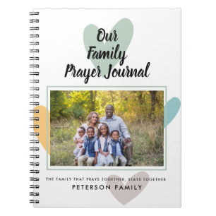 Family Photo Hearts Journal de prière personnalisé