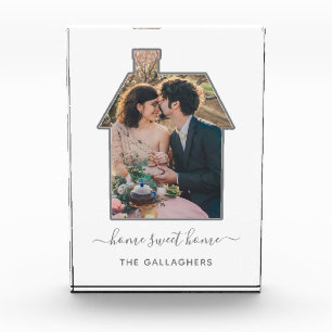 Family Photo House Shape Housewarming Wedding Gift Block