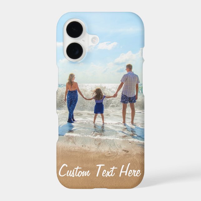 Family Photo iPhone Case Personalized Text (Back)