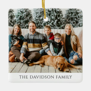 Family Photo Keepsake Ceramic Ornament