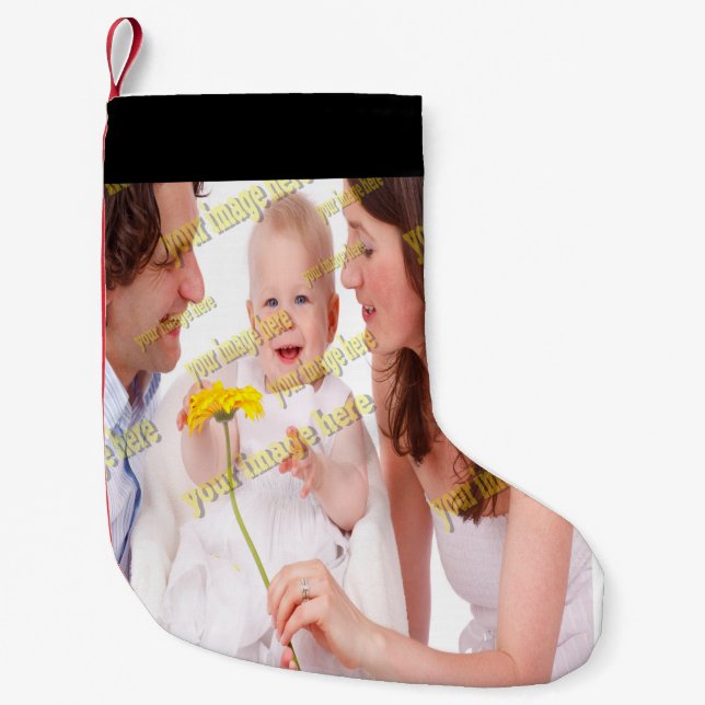 FAMILY Photo ✨ Lovely Custom  Small Christmas Stocking (Front)