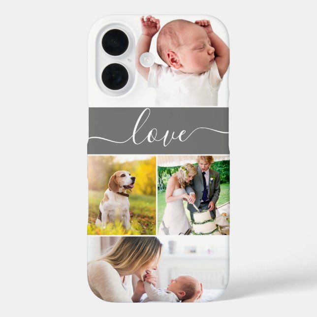Family Photo Memories Love Script Custom Case-Mate iPhone Case (Back)