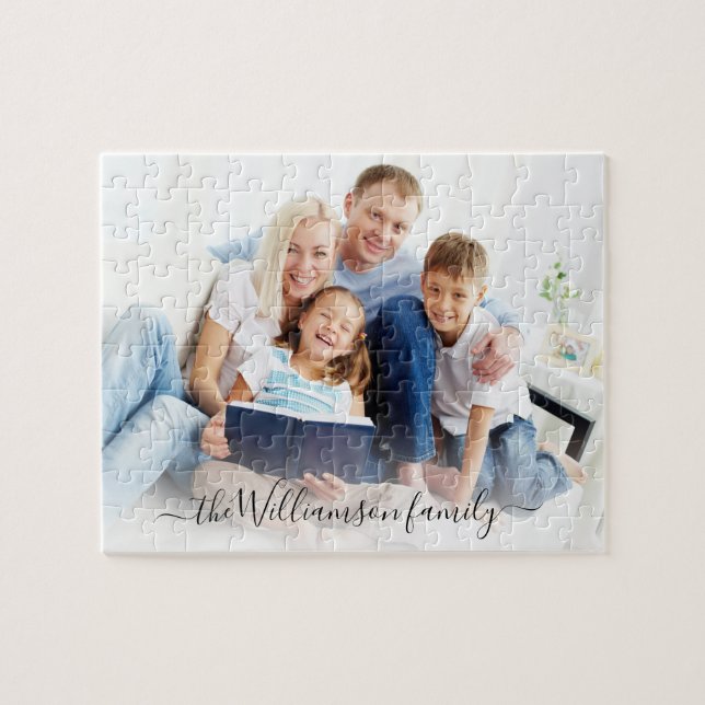 Family Photo Memories Personalized Custom Keepsake Jigsaw Puzzle (Horizontal)