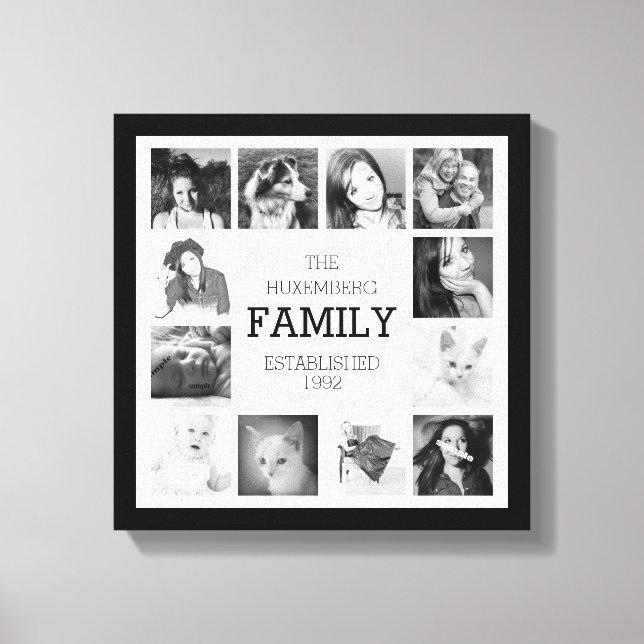 Family Photo Memories with Personalization Canvas Print (Front)