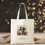 Family Photo & Merry and Bright Minimalistic  Tote Bag<br><div class="desc">Carry holiday cheer wherever you go with our Family Photo & Merry and Bright Minimalistic Christmas Tote Bag. Featuring a sleek design with the phrase "Merry and Bright" and a space for your favourite family photo, this personalized tote is both stylish and functional. Perfect for holiday shopping, carrying gifts, or...</div>