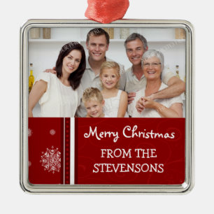 Family Photo Merry Christmas Ornament