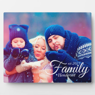 Family Photo Modern Calligraphy Script Minimalist Plaque