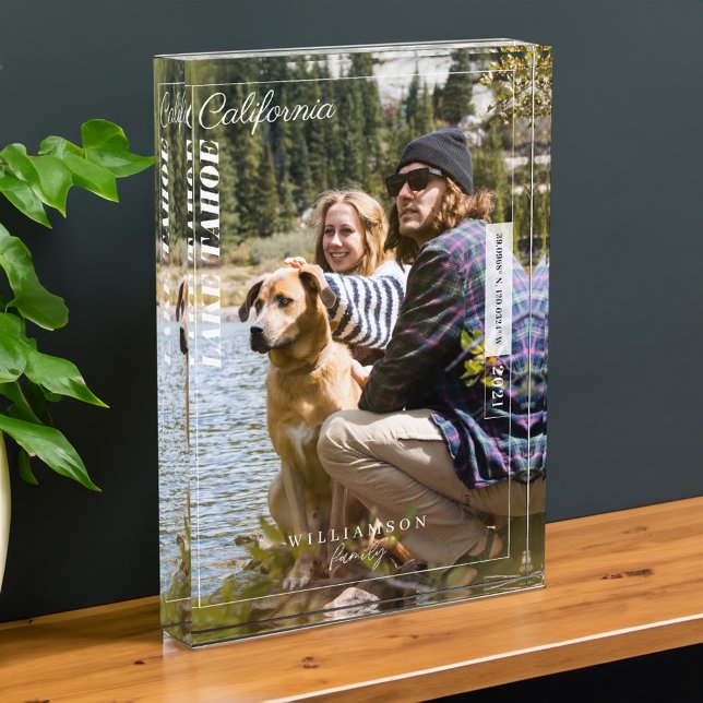 Family Photo Modern Editorial Travel Keepsake Block (Family Photo Modern Editorial Travel Keepsake)