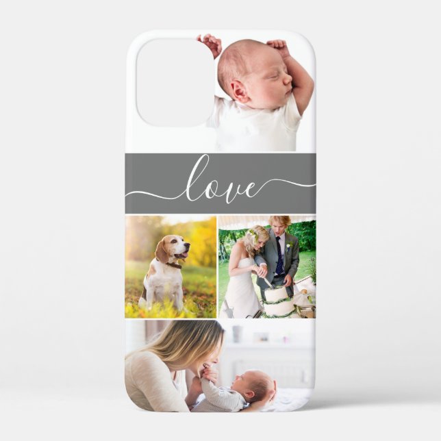 Family Photo Mom Memories Love Script Custom Case-Mate iPhone Case (Back)