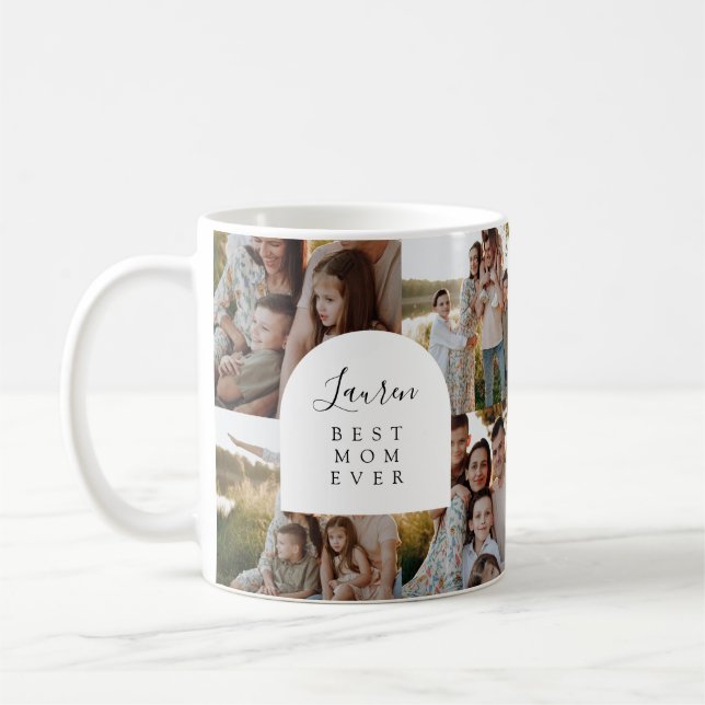 Family Photo Mug Modern Best Mom Ever Mug (Left)