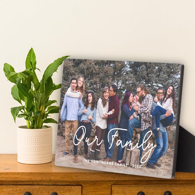 Family Photo Name Script Typography Custom Text Plaque (Creator Uploaded)