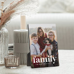 Family Photo & Name Vertical Plaque<br><div class="desc">Keep a constant reminder of your most important priority nearby with this sweet family keepsake plaque. Add a favourite vertical photo, with "family" overlaid in white lettering along with your family name.</div>