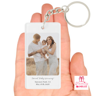Family Photo Newborn Milestones Moments Keepsake Keychain