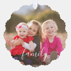 Family Photo Ornament Card