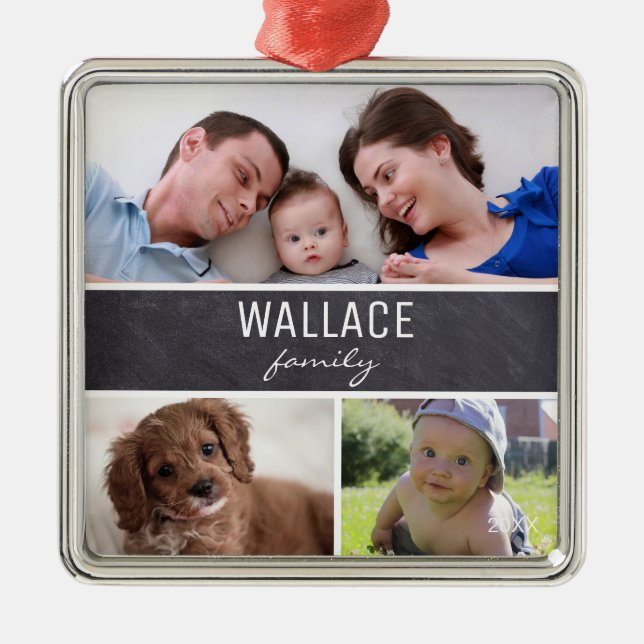 Family Photo Ornament Collage Christmas (Front)