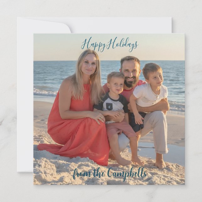 Family Photo Personalize HAPPY HOLIDAYS Card (Front)