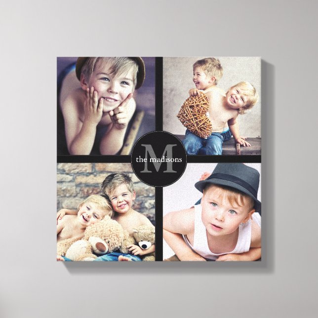 Family Photo Personalized Collage Canvas Print (Front)