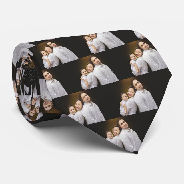 Family Photo Personalized Collage Tie (Rolled)
