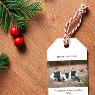 Family Photo Personalized Gift Tags
