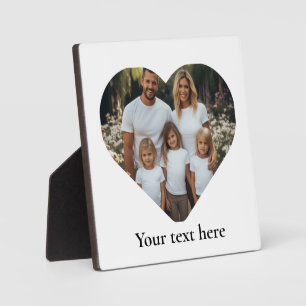 Family photo personalized heart template plaque
