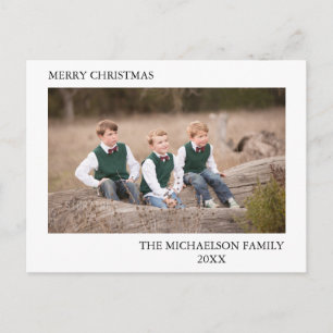 Family Photo Personalized Holiday Postcard