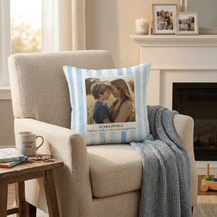 Family Photo Pillow,Custom Names & message Throw Pillow