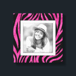 Family Photo Pink Zebra Canvas Print<br><div class="desc">Made to look dimensional,  a black and hot pink zebra print pattern creates a beautiful frame for your favourite photo on this wrapped canvas. **TIP: If using square plaque,  you might need to crop your photo to a square BEFORE uploading it for best results.</div>