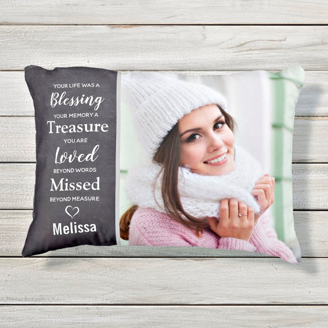 Family Photo Remembrance Memorials Keepsake Accent Pillow (Creator Uploaded)