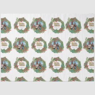 Family Photo Script Holiday Merry Christmas Card Tissue Paper