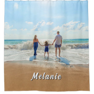 Family Photo Shower Curtain Personalized Name