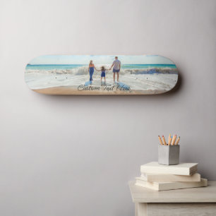 Family Photo Skateboard Personalized Text