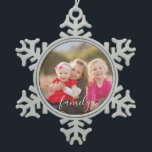 Family Photo Snowflake Pewter Christmas Ornament<br><div class="desc">Family photo personalized gifts. Photo credit Photography © Storytree Studios,  Stanford,  CA.</div>