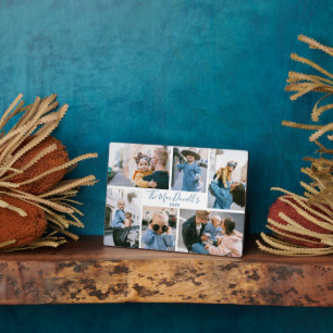 Family Photo Template Blue Font Plaque