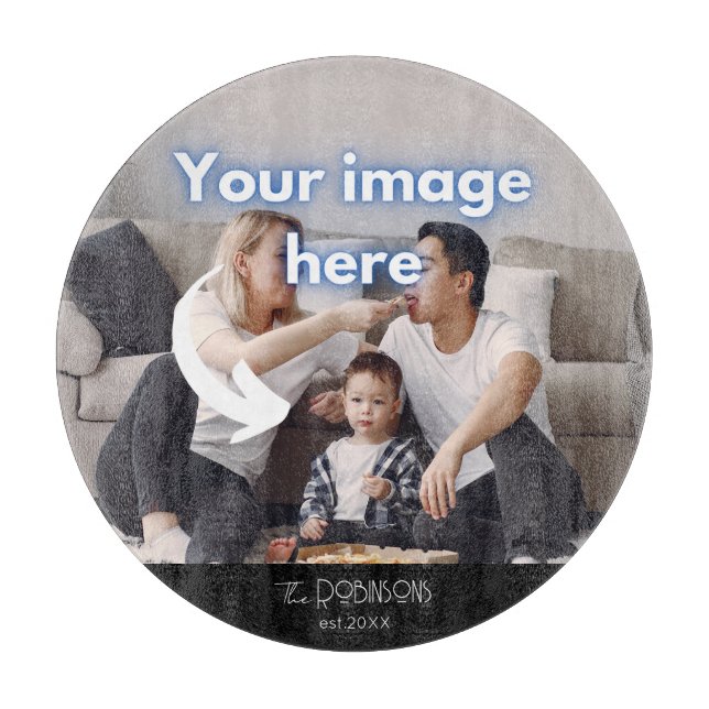 Family Photo template Housewarming Kitchen Cutting Board (Front)