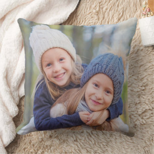 Family Photo Two Sided Holiday Seasonal Throw Pillow
