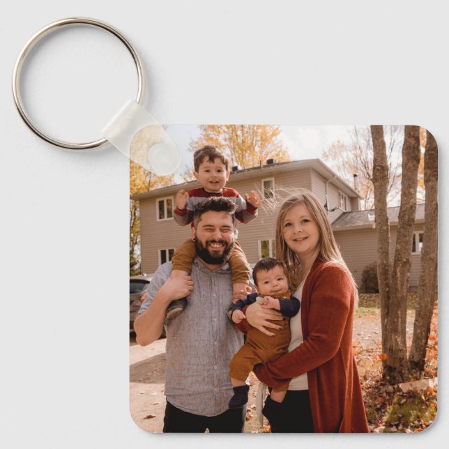 Family Photo Unique Custom Keepsake  Keychain (Front)