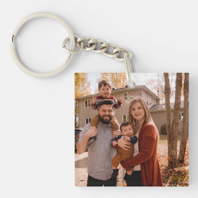 Family Photo Unique Custom Keepsake  Keychain (Front)