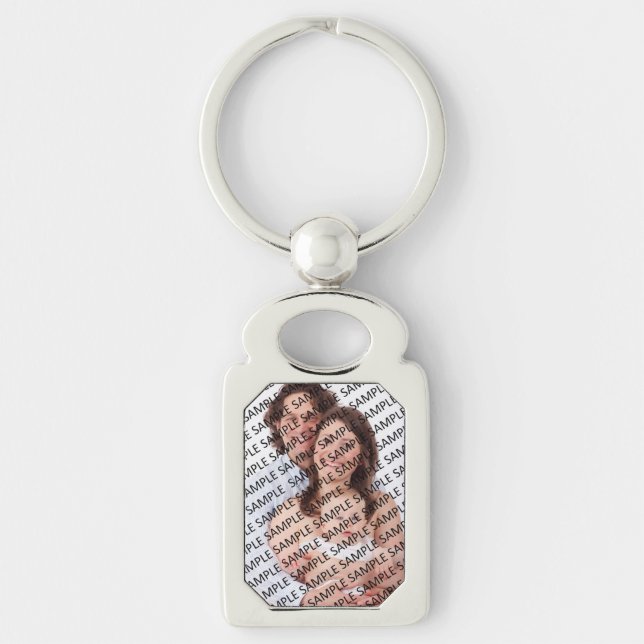 Family Photograph Portrait Gift Template Keychain (Front)