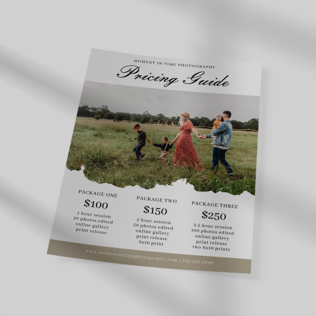 Family Photography Photography Pricing Guide List Flyer (Creator Uploaded)