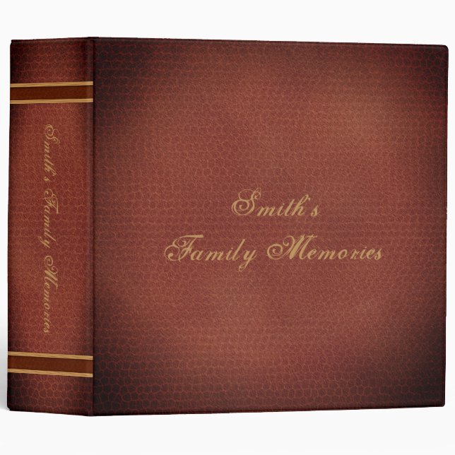 Family Photos Faux Leather Book Spine Classy Binder (Front/Spine)