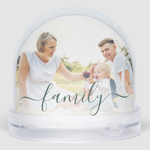 Family Photos Script 1st Christmas Custom Snowglobe